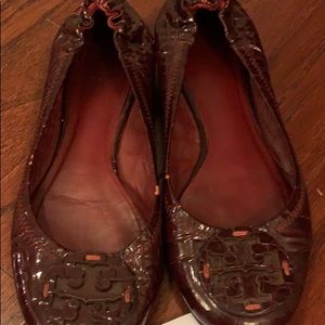 Red patent leather Tory Burch flats